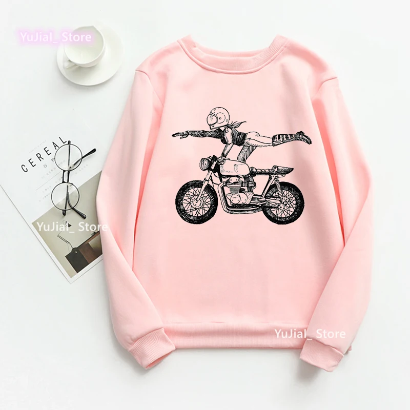 

I'M A Simple Woman I Love Motorcycle And Wine Letter Print Sweatshirt Femme Watercolor Flowers Hoodies Winter/Spring Clothes