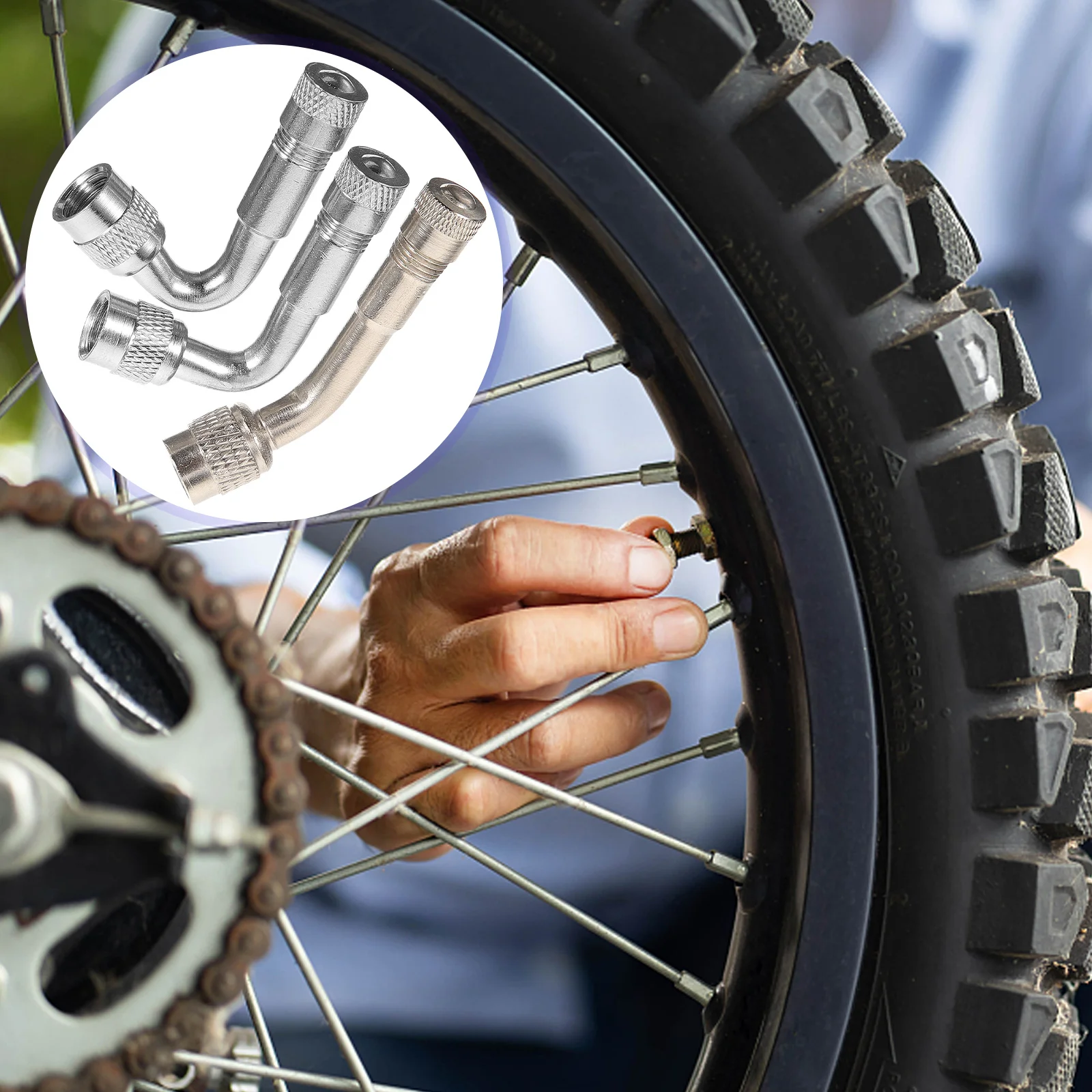 

3Pcs Valve Extension Rods Extensions Safe and Practical for Tires on Bicycles Cars Motorcycles Trailers