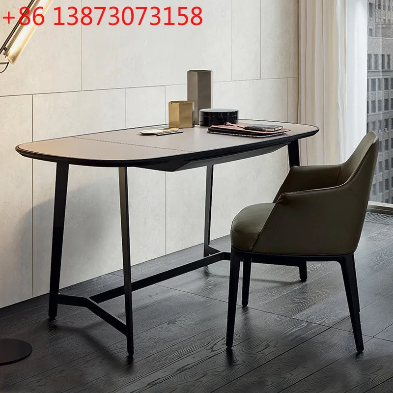 

Italian light luxury leather dresser modern simple bedroom small apartment Internet celebrity makeup storage cabinet integrated