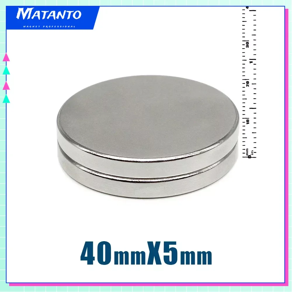 

1/2/5/10Pcs Circular Strong Permanent Magnet 40x5mm N35 Long Disc Rare Earth Magnetic Round Neodymium Powerful Magnet