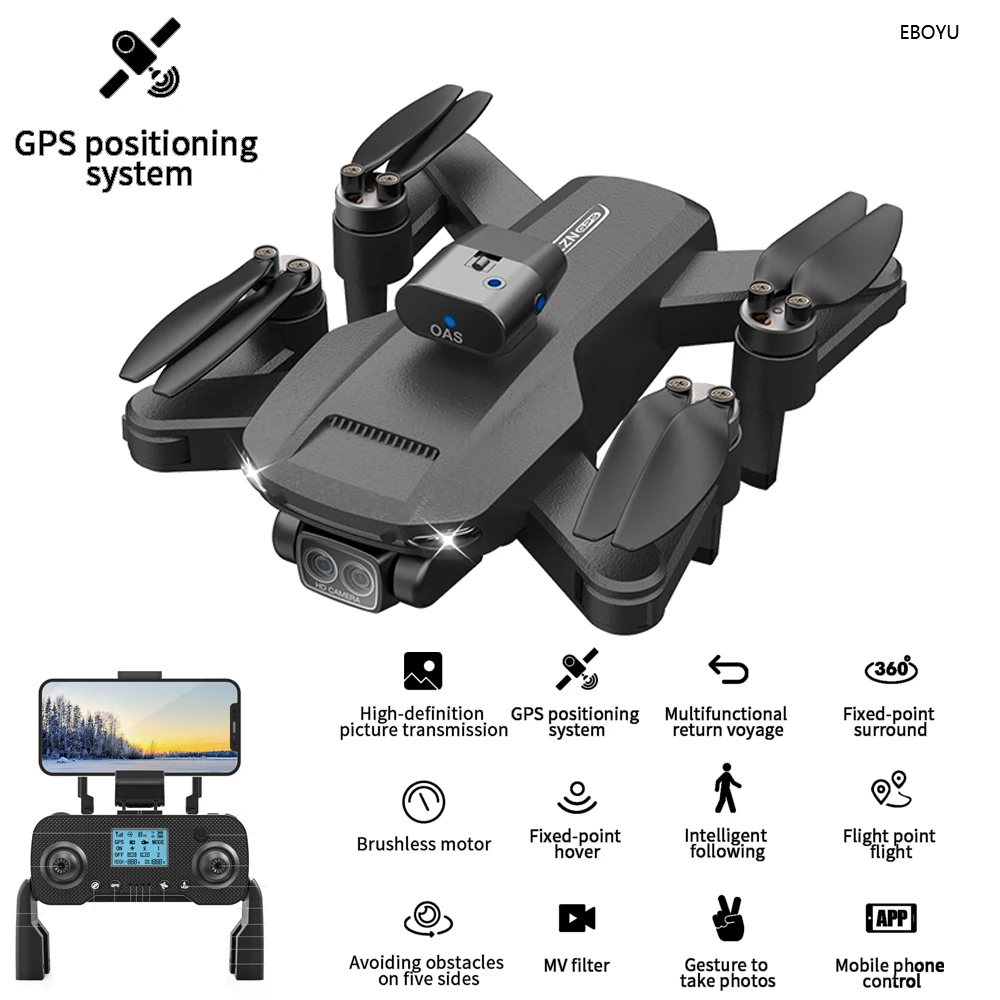 ZLLRC SG105MAX RC Drone with GPS Brushless Motor Optical Flow 2.4G WIFI FPV 4K EIS HD Cam Obstacle Avoid RC Quadcopter Drone Toy