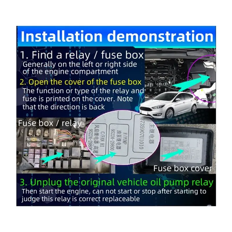 AEA7-12V Wireless Immobilizer Car Engine Lock Intelligent Security System Replaceable Relay Shaped Device