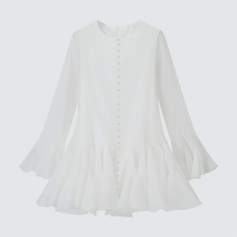 Gaun Pesta Manis Model Slim Fit Lengan Panjang Desain Niche untuk Usia 2025, Gaun Peri Bar Mitzvah Prancis, Bodystocking