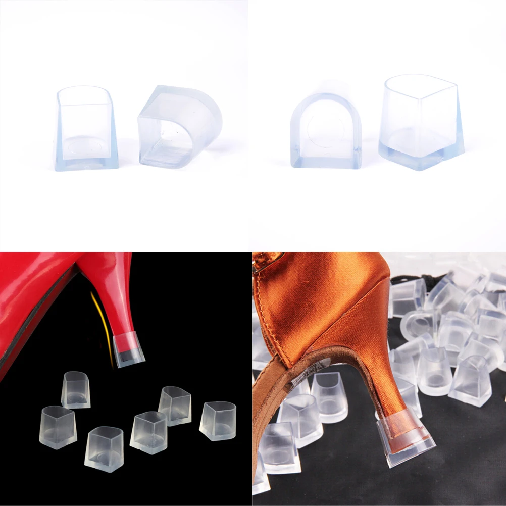 1 Pair High Heel Protectors Latin Stiletto Dancing Covers Heel Stoppers Antislip Silicone High Heeler For Wedding Shoes 3Sizes