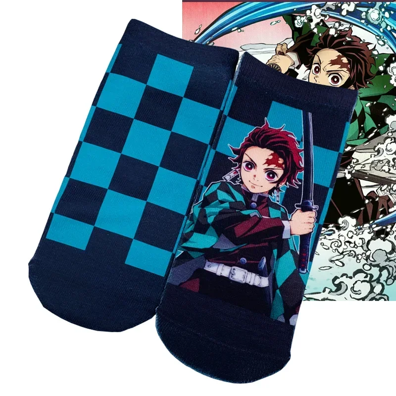 Demon Slayer Cartoon Anime Kawaii Socks Kimetsu No Yaiba Zenitsu Nezuko Tanjirou Inosuke Character Printing Socks Birthday Gifts