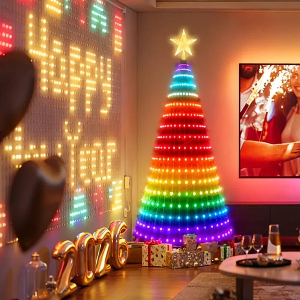SIHAO RGBIC Holiday String Lights USB 400LEDs Christmas Tree Light DIY Text for Garden Patio Christmas Halloween Valentine Decor
