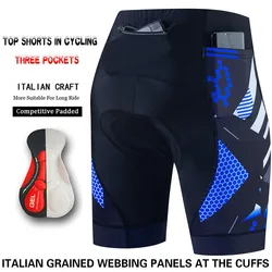 Men's Cycling Shorts, Three Pocket Leggings, Professional Mountain Bike Shorts, 5D Gel Filled, Lycra Breathable Cycling Pants