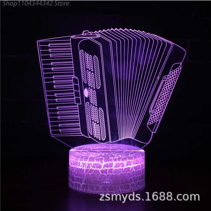 3D Acrylic Creative Piano Violin Night Light Living Room Bedhead Creative Parent Child Toy Gift Display Light USB Atmosphere Lig