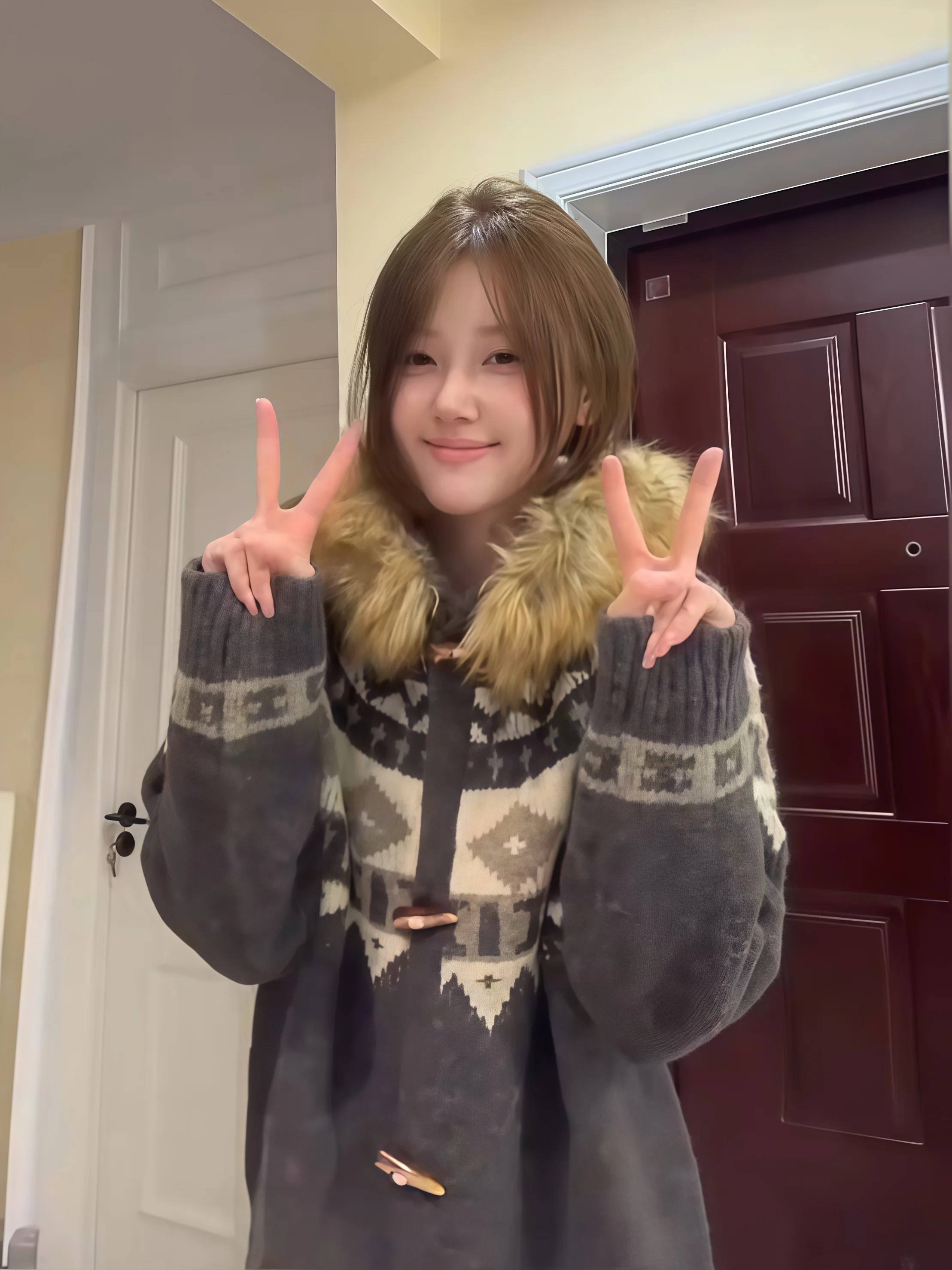 

Утепленный вязаный кардиган-свитер мужской, зимнее пальто с меховым воротником, свободный повседневный топ для женщин, для прогулок и свиданий