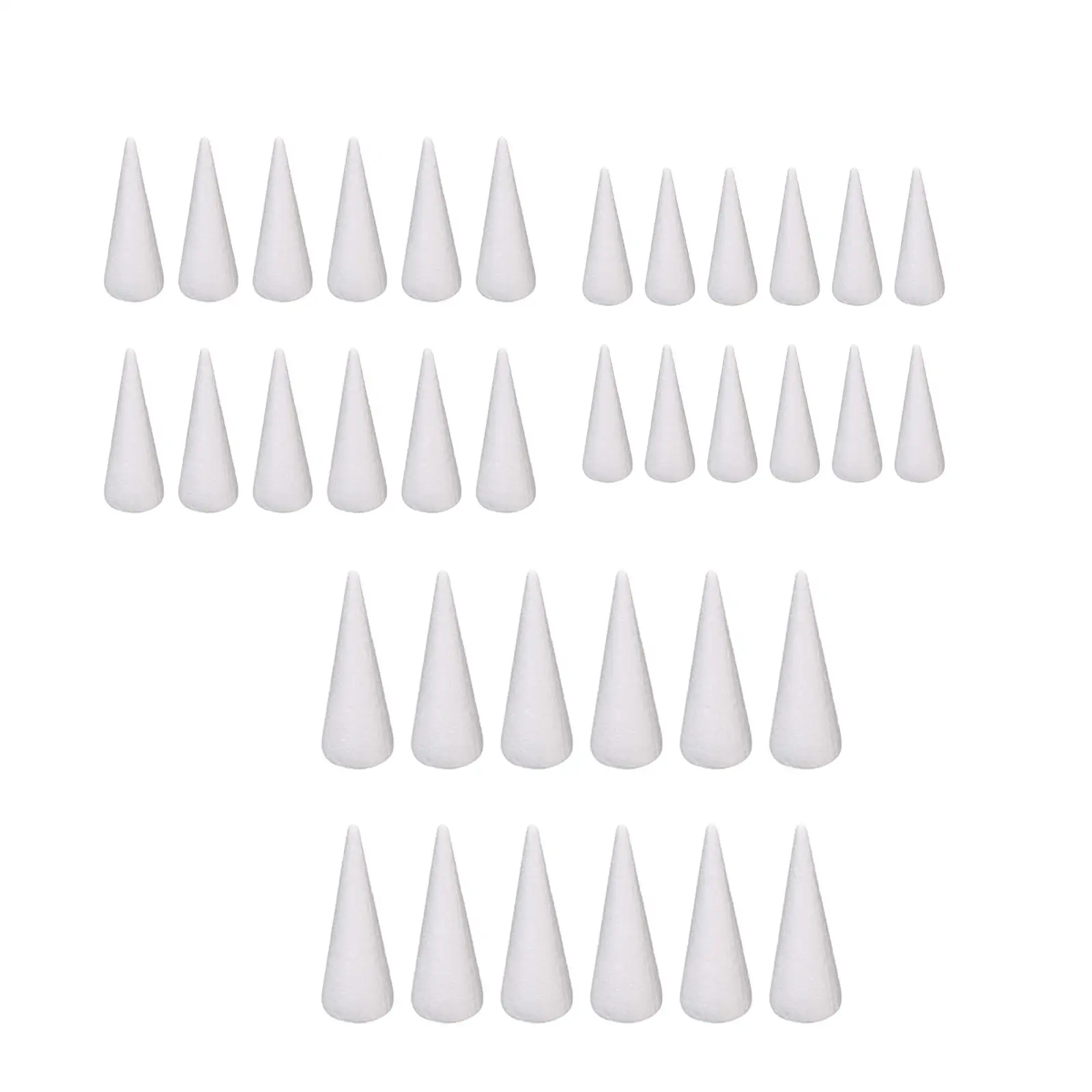 12x Foam Cones for Crafts White Polystyrene Cones Cake Topper Christmas Tree Project for Holiday, DIY Projects