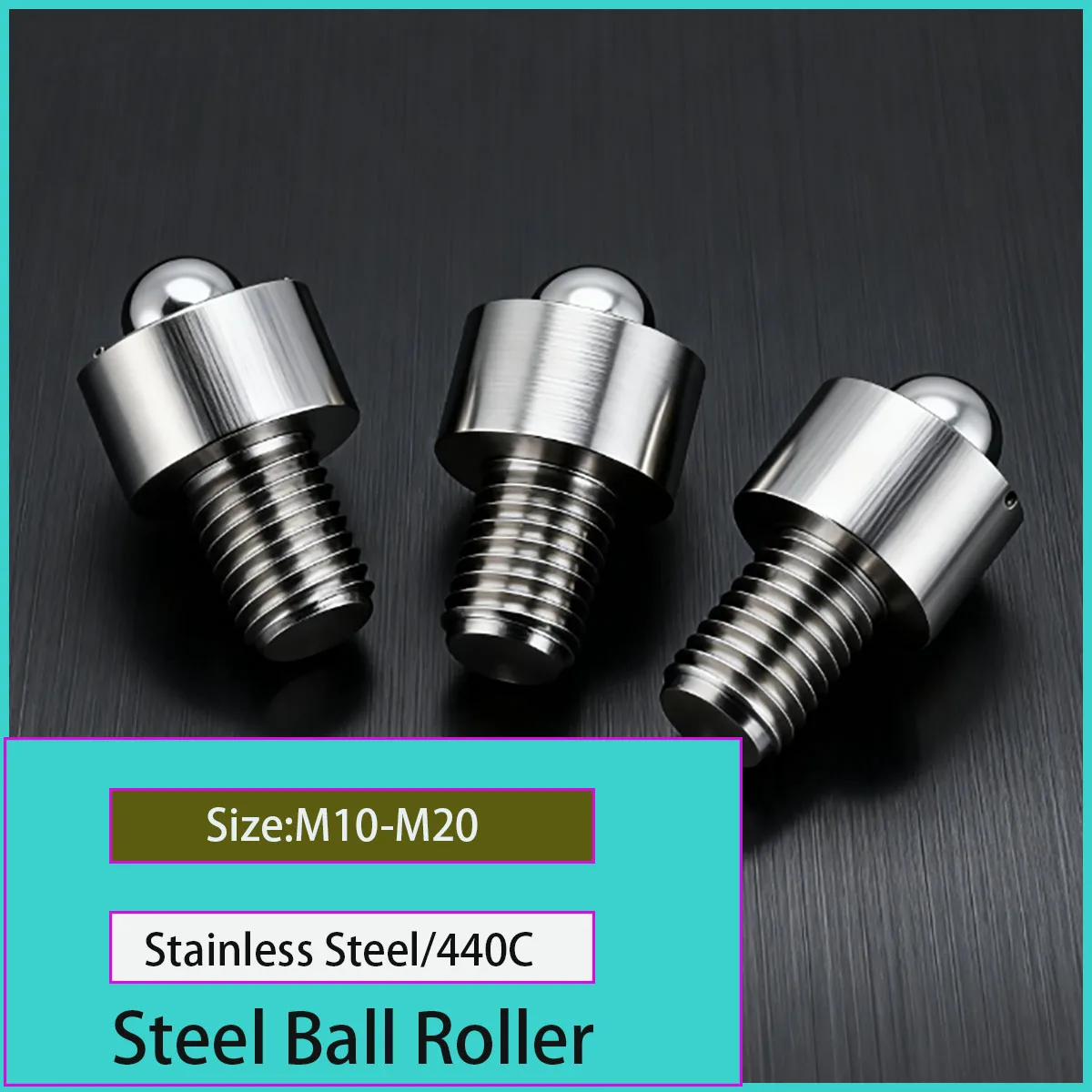M10-M20 steel ball roller, bull eye universal ball screw, round bolt and nut installation type for platform transportation tools