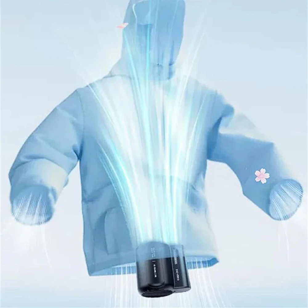 مروحة معلقة على الخصر في الهواء الطلق، 3 سرعات محمولة بالرياح القوية، مروحة رقبة محمولة بمشبك حزام USB، مناسبة للسفر في الهواء الطلق