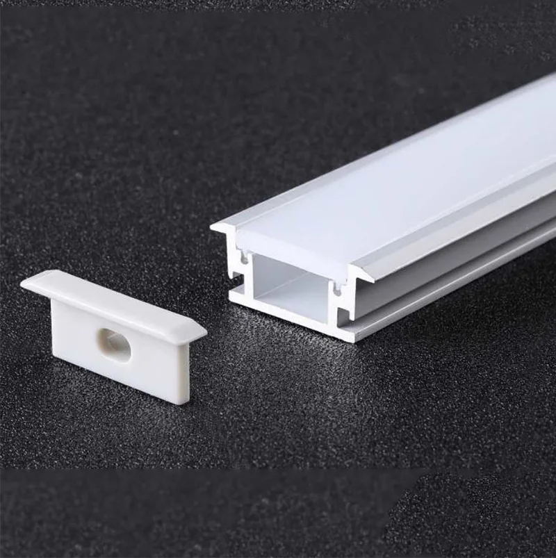 0.5m/1m LED Aluminum Profile V/U/YW Style Recessed Channel Holder Milky Cover Bar Lamp For Cabinet Closet Linear Strip Lights