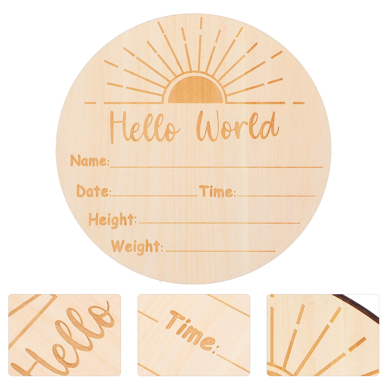 

Round Wood Baby Birth Announcement Sign Newborn Name Sign Hospital Photo Prop Wooden Cards Baby Decoration
