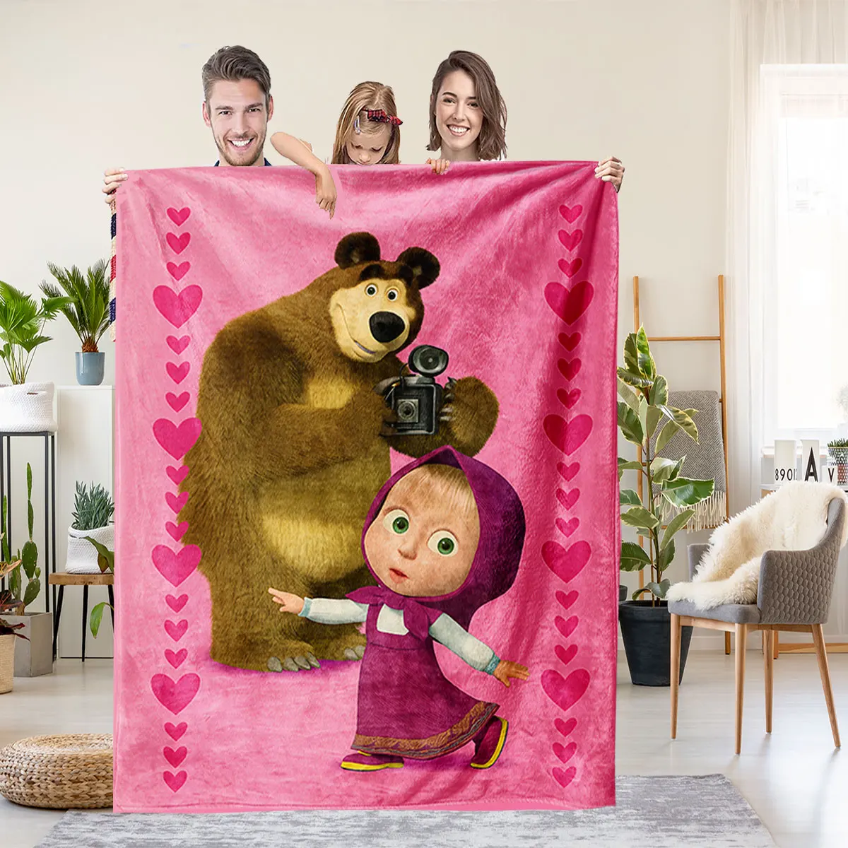 1 قطعة مارثا والدب المطبوعة الفانيلا بطانية متعددة الحجم غطاء أريكة بطانية القيلولة بطانية لينة ومريحة آلة قابل للغسل #4