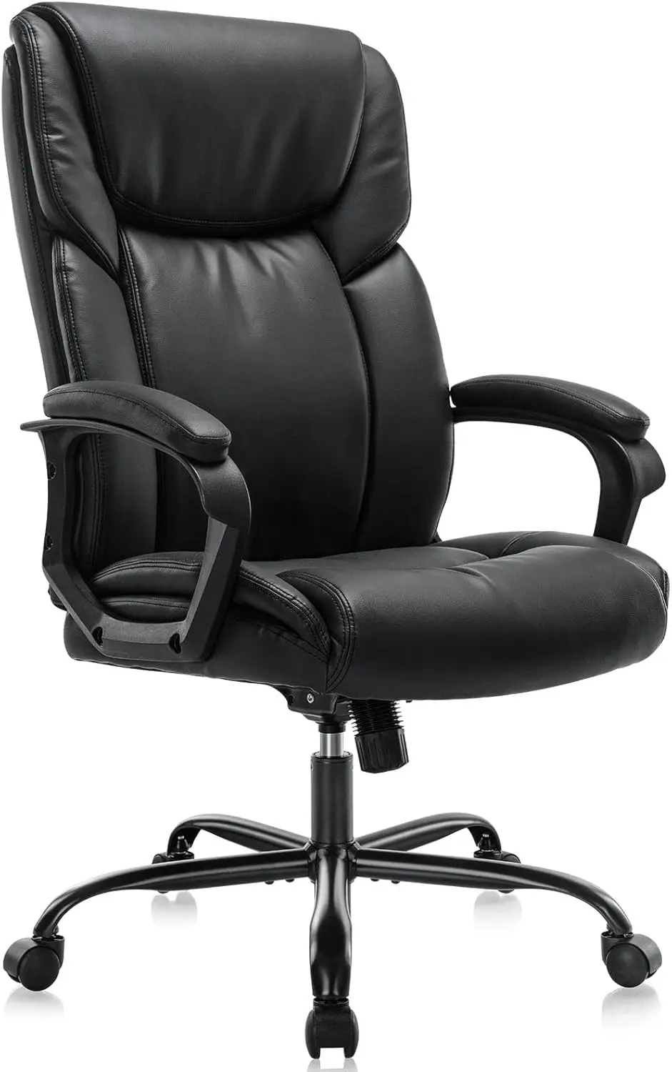 

Executive Office Chair - Ergonomic PU Leather Desk Chair with Lumbar Support, Adjustable Height, Swivel & Wheels for Heavy Users
