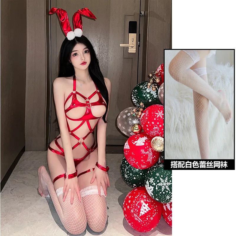 SM Sexy Lingerie Sexy Babydoll Women Underwear Leather Dress Erotic Lingerie Sex Costumes Erotic Dress Sex Clothes Bunny Girl