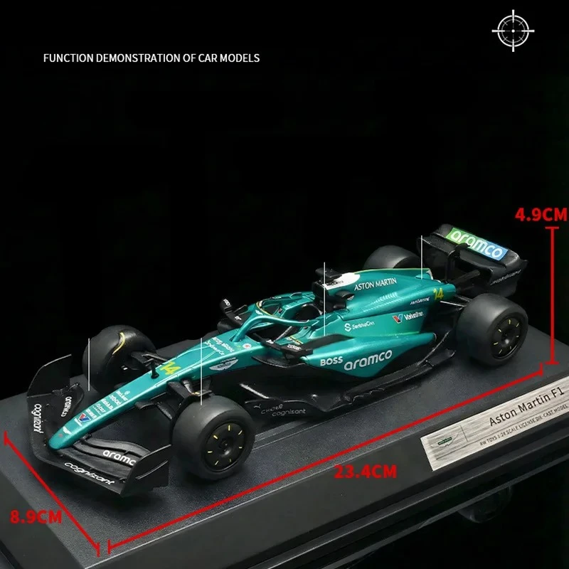 1:24 2024 F1 AMR24 #14 Fernando Alonso Racing Car Model Aramco Team Diecast Alloy Car Model Collectible Gift Toy