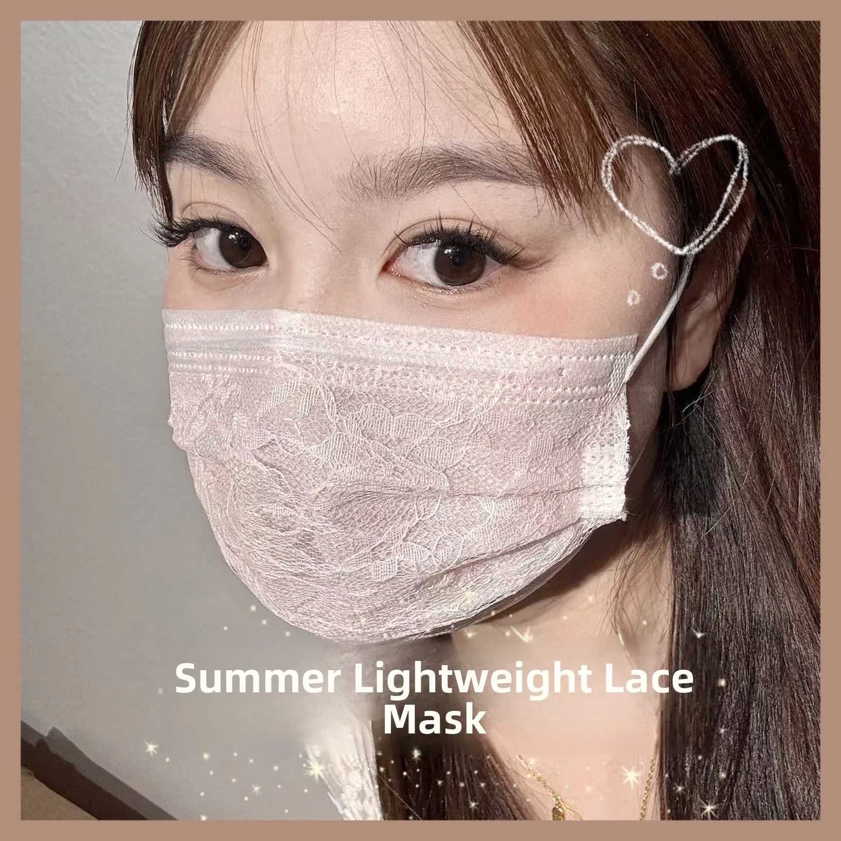 Fashionable Lace Mask Four Layers Disposable Sun Protection Mesh Star Anti Dust Mask Breathable Comfortable for Women Summer Use