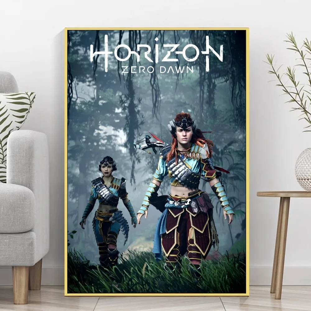 Horizon Zero Dawn Game Classic Movie Posters Vintage Room Bar Cafe Decor Stickers Wall Painting