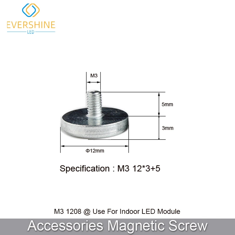 

50Pcs/Lot M3 M4 1208 Super Slim Magnet Screws Magnetic Column For P2 P2.5 P3 P4 P5 P6 P10 Indoor Outdoor LED Panel Module
