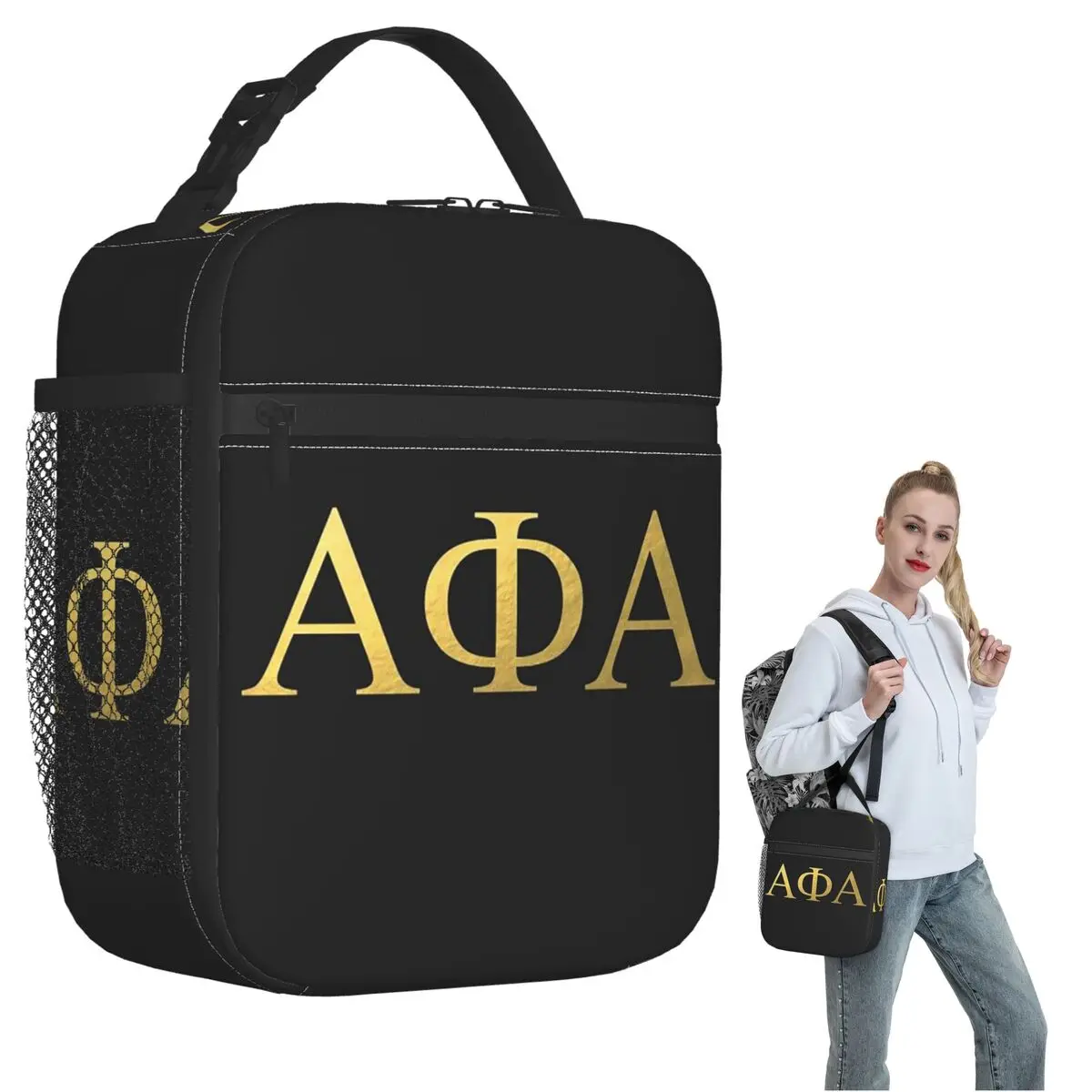 Alpha Phi Alpha Insulated Lunch Bag for Women Children Portable Food Boxes Thermal Lunch Box Tote