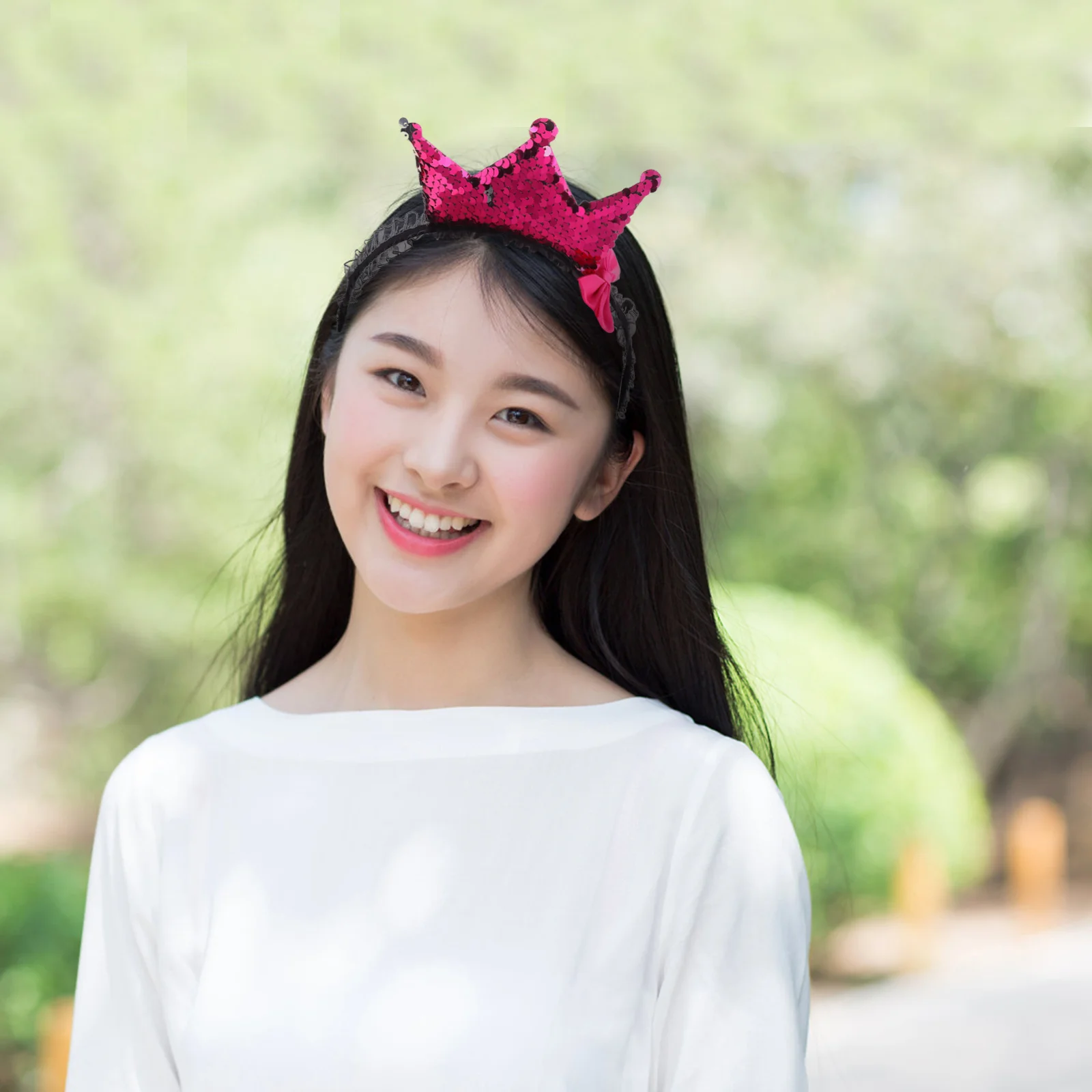 أنيقة عقال على شكل تاج Bowknot الدانتيل الأميرة تصميم مريح حفل زفاف الأحداث الخاصة إكسسوارات الشعر #2