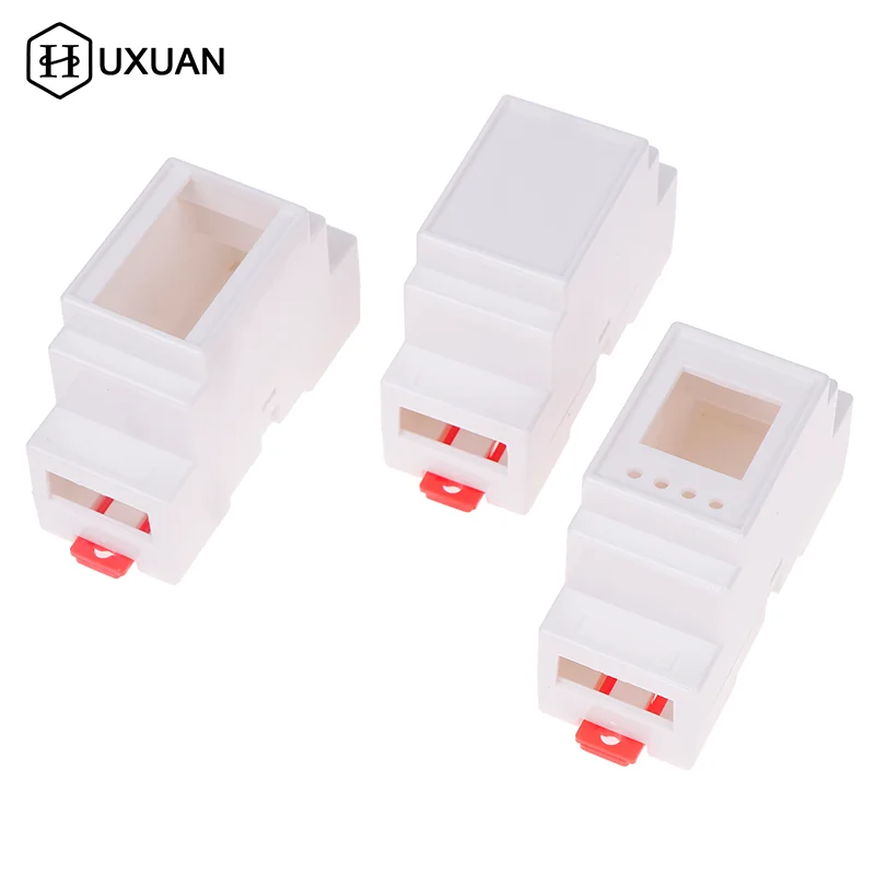 1PC DIN Rail PLC Junction Box Plastic Electronics Box Project Case 4Colors 88x37x59mm 35-Rail Mounting Instrument Housing