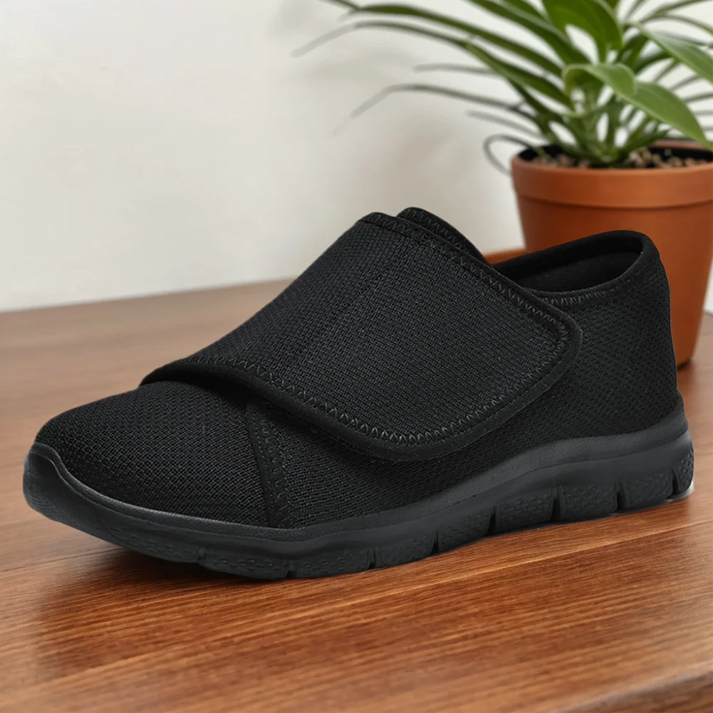 Uomo Donna Scarpe da passeggio Scarpe da ginnastica comode da passeggio Chiusura regolabile Scarpe extra larghe Leggere per anziani Piedi gonfi