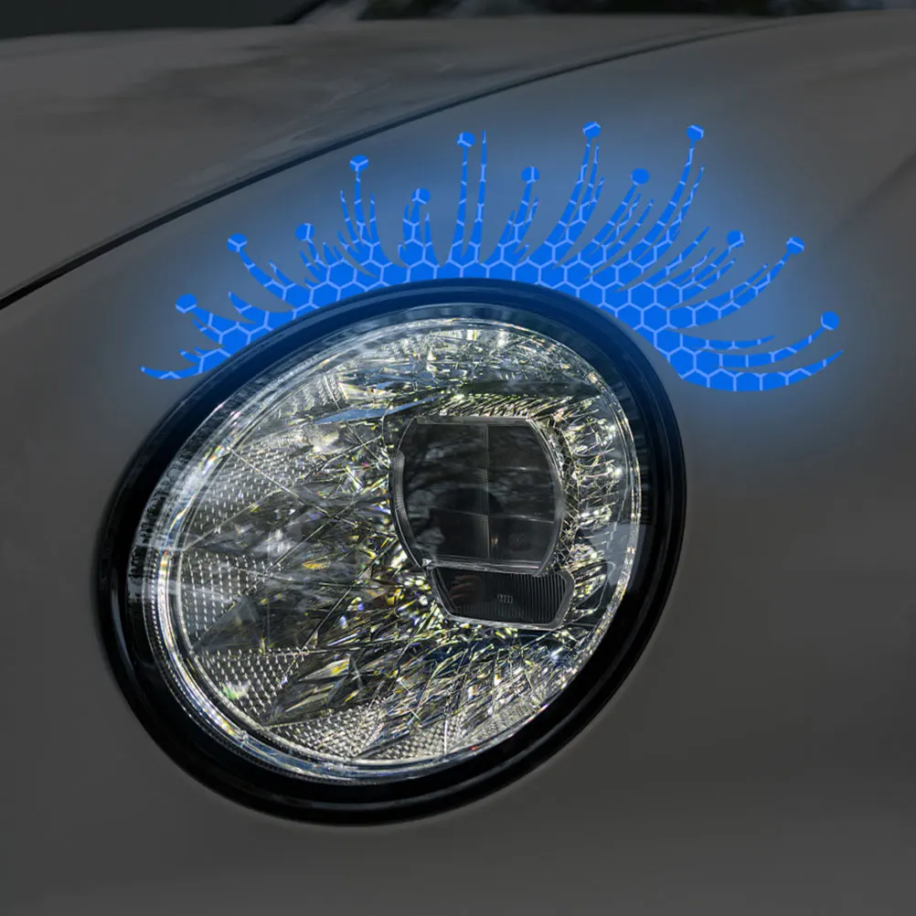 

2 Pairs Waterproof Car Headlight Eyelashes Stickers Unique Design For Nighttime Driving Safety Exterior Automotive Decals