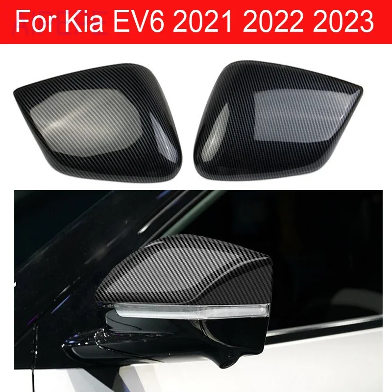 For Kia EV6 GT 2022 2023 Car Carbion Fiber Rearview Mirror Cover Protection Cap Car Styling