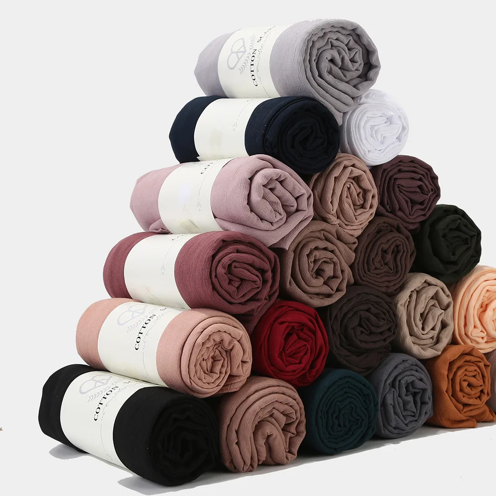 90*180 cm Musulmano Piega Sciarpa Hijab Sciarpe Delle Donne Foulard Scialle Dell'involucro Turbante Fascia Bandane Bufanda Foulard Turbante Mujer
