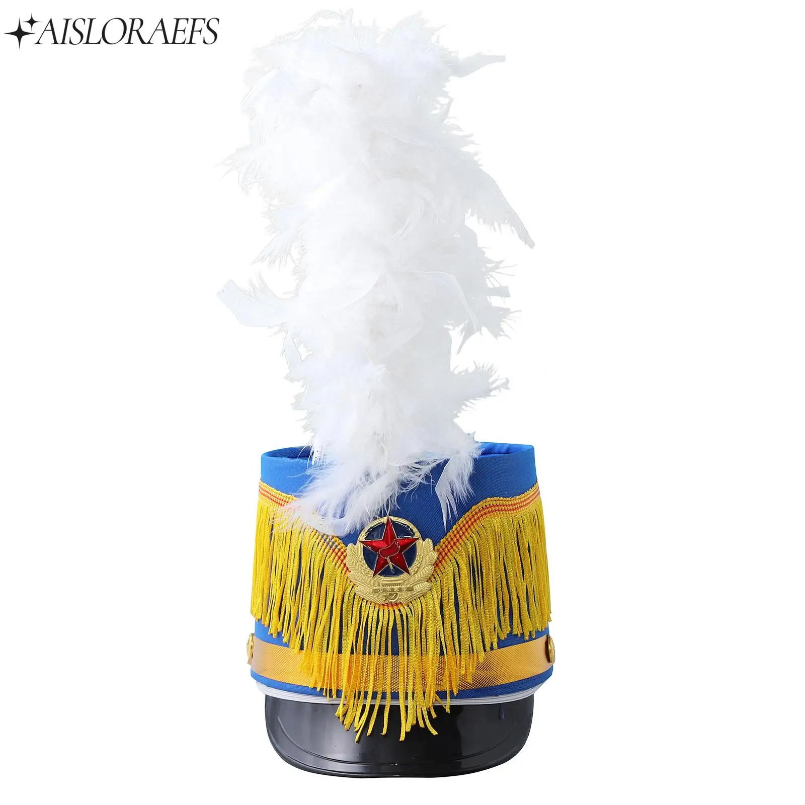 

Unisex Children New Stylish Drum Band Hat Cosplay Stage Performance Halloween Christmas Theme Party Cap Drum Team Band Accessory