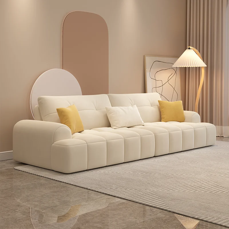 

Latex European Living Room Sofas Beige Minimalist Modern Puffs Living Room Sofas Nordic Designer Divano Soggiorno Furniture Home