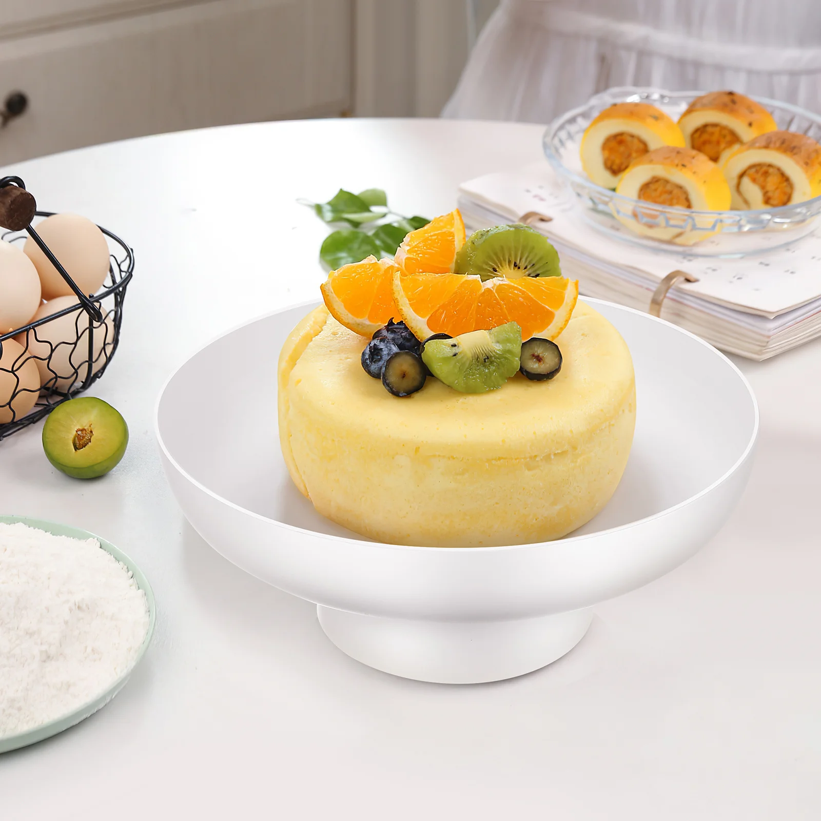 

Portable High Base Fruit Tray Multi Functional Draining Bowl Decorative Fruit Holder Wedding Party Snack Dessert Display Stand