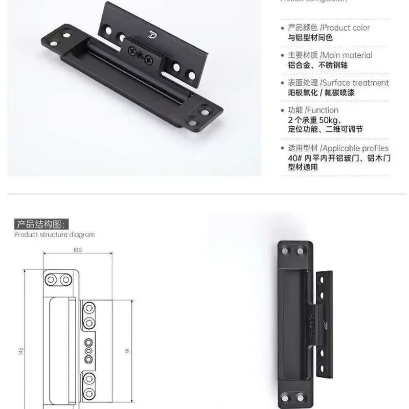 for Original Aluminum Alloy Casement Door French Retro Style Villa Double Layer Tempered Glass Sound Insulation Bathroom