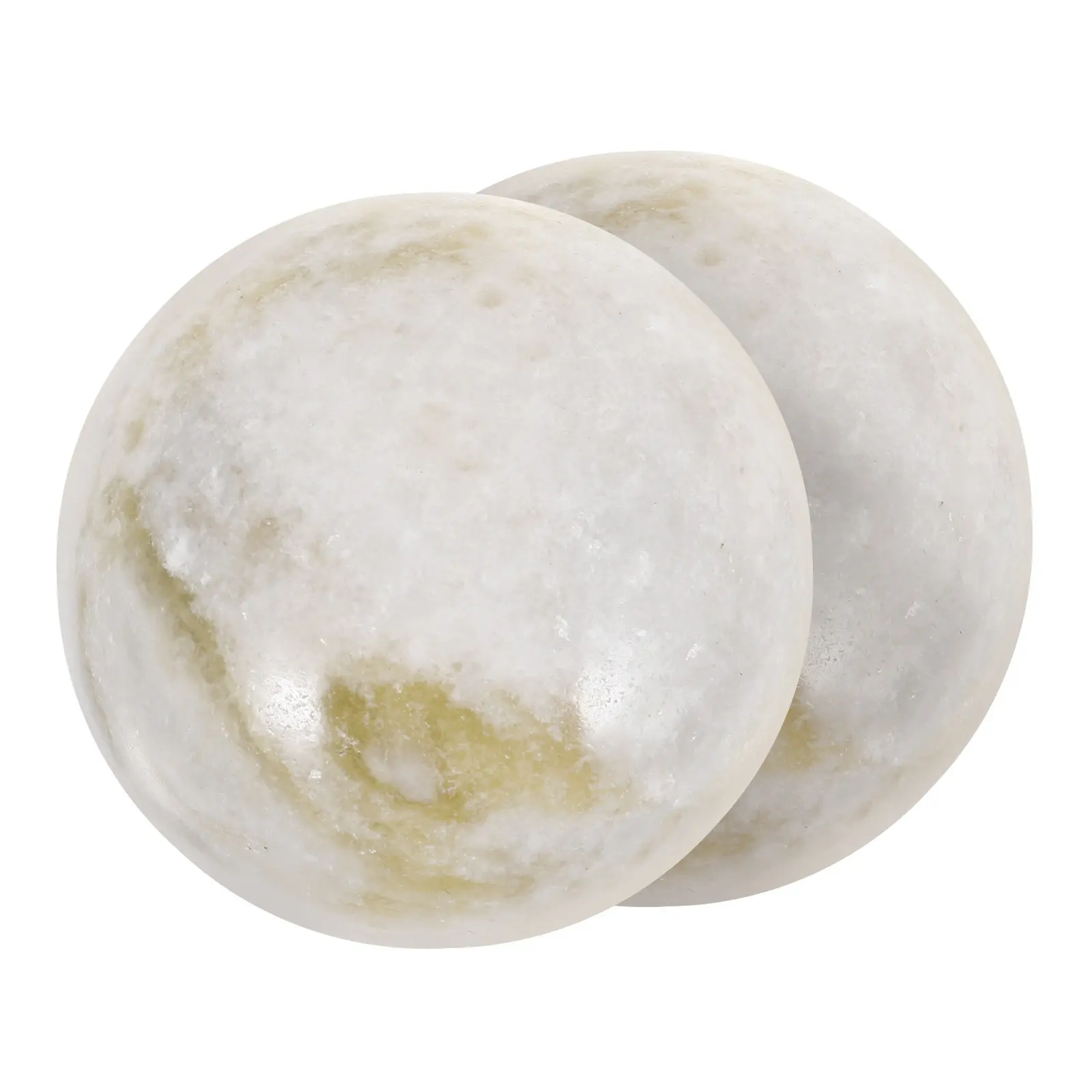 2Pcs Hand Massage Balls Jade Small Smooth Rolling Exercise Balls Portable Hand Fitness Relax Muscle Tension Relieve Stress and