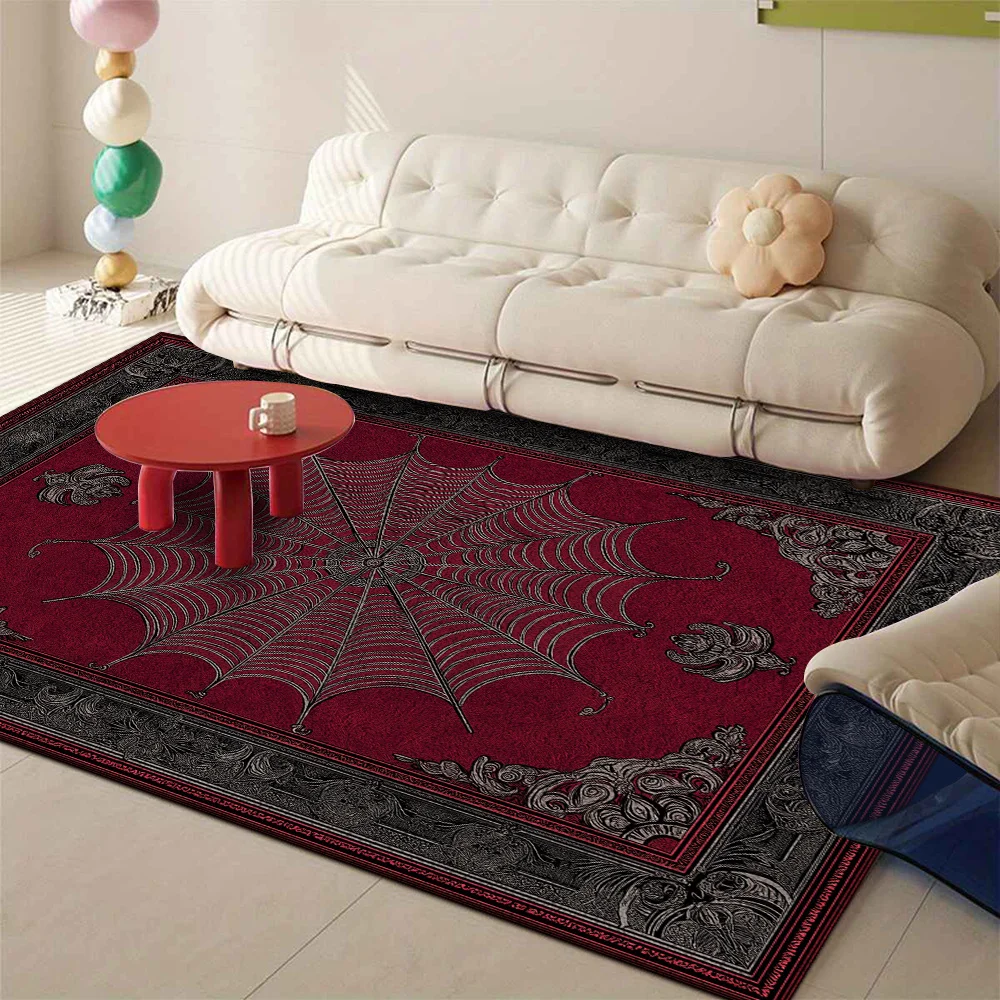 Gothic Spider Web Doormat Vintage Baroque Border Area Carpet For Living Room Bedroom Front Door Welcome Entrance Floor Mat Gift
