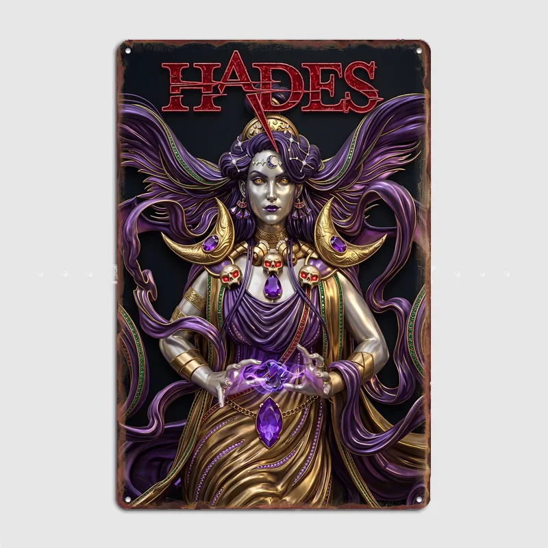 Hades Goddess Fantasy Digital Art Poster Metal Sign Pub Vintage Custom Bedroom Indoor Home Wall Decor Posters Room Decoration