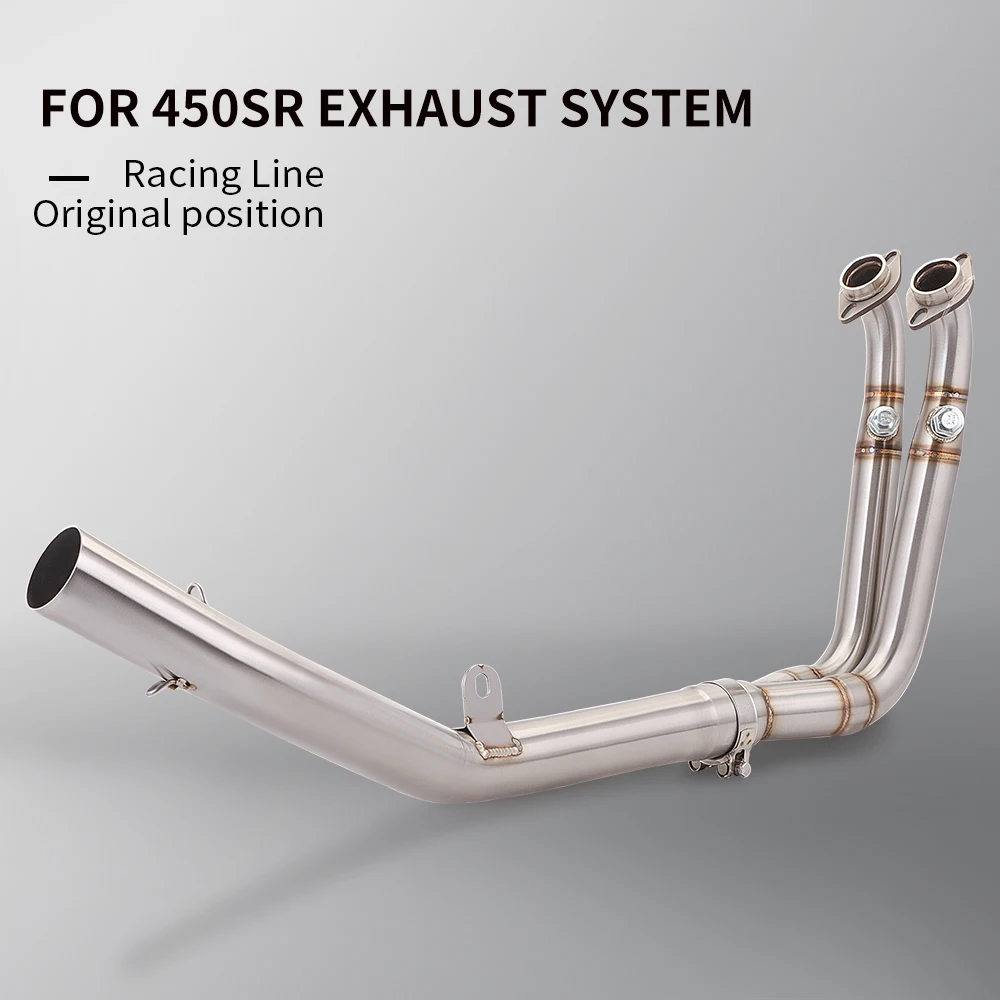 

Stainless steel Motorcycle Exhaust Escape For CFMOTO 450SR 450 SR Modify 51mm Muffler Front Link Pipe