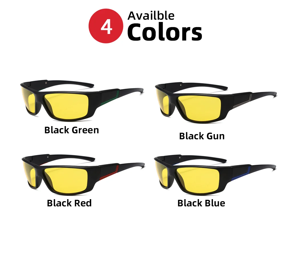 VIVIBEE Men Sports Polarized Night Vision Glasses Anti Glare Yellow Nightvision Driving Sunglasses Women Goggles