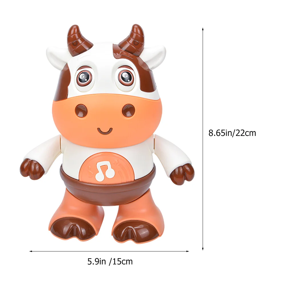 Cute Cow Shaped Dancing Robot Toy for Kids Light Sound Wear Resistant Fun Electric Plaything