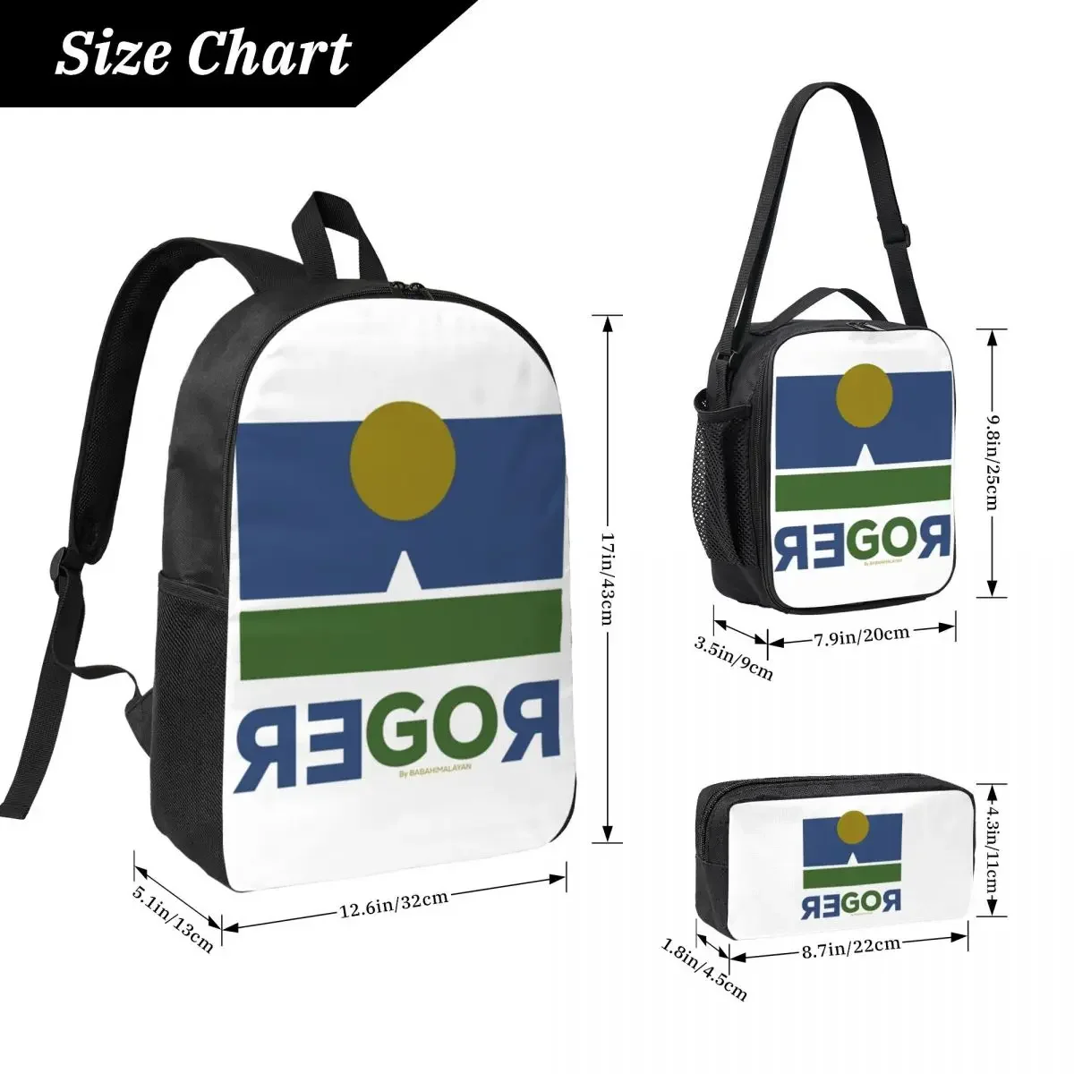 Roger Federer Backpack Student Boys Girls BookBag School Bag Computer Shoulder Bags 3ps Insulated Lunch Bag Pencil Case