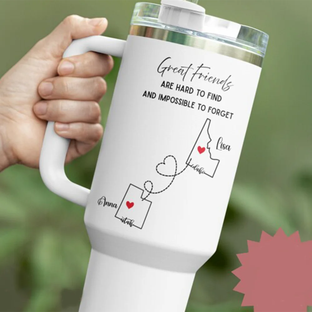 Personalized Tumbler Friendship Gift Custom BFF Cup Birthday Present Sister Gift Handle Water Bottle for Best Friends gift