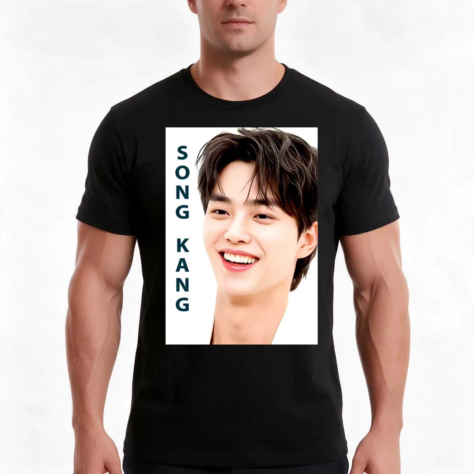 SONG KANG T-Shirt Summer Casual Cotton Tee Oversized Streetwear Tops Vintage Graphic Print Loose Fit Short Sleeve