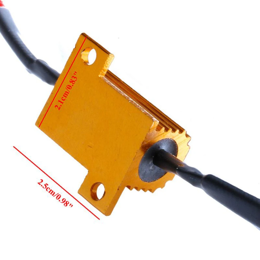 

2Pcs Anti-Flashing Resistance Decoder 6ohm 25W LED Decoder Load Resistors Waterproof for LED Bulb Fast Flash Turn Signal Blink