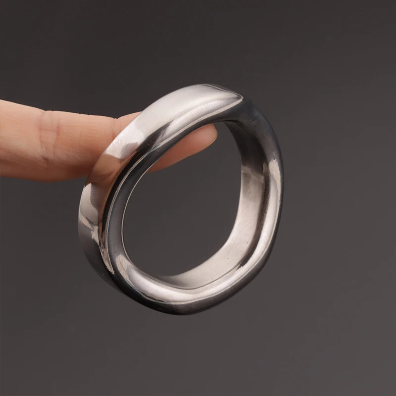 4 Size Heavy Duty Cockring Stainless Steel Ball Scrotum Stretcher Metal Penis Cock Ring Arc Delay Ejaculation Male Sex Toy 18