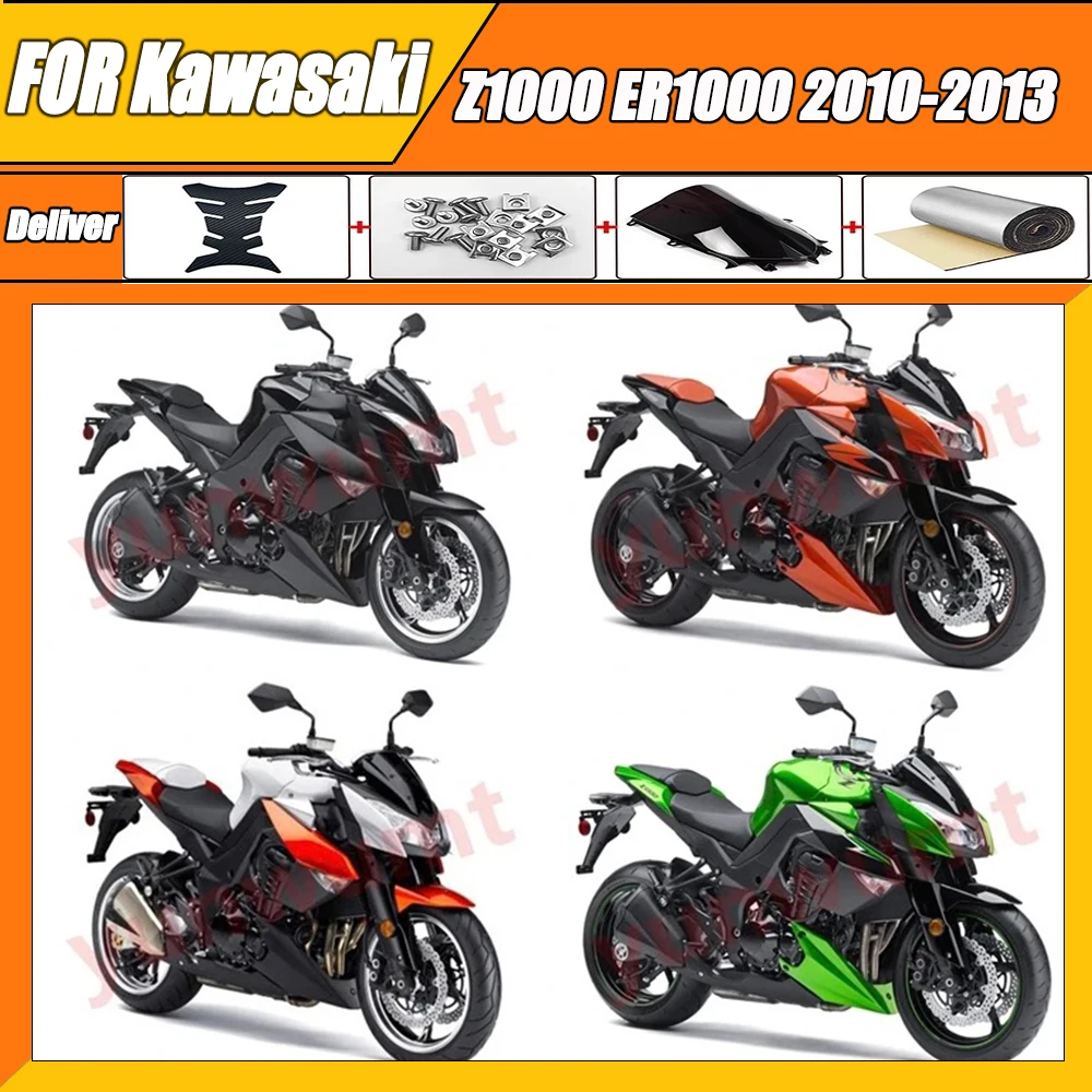 

Motorcycle injection mold full Fairing Kit fit For Kawasaki Z1000 ER1000 2010 2011 2012 2013 10 - 13 Bodywork fairings kits zxmt