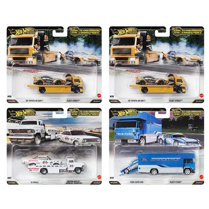 

Hot Wheels 2025 FLF56 Team Transport Series 1/64 Ford Chevrolet Impala Toyota Supra, литая под давлением модель автомобиля из сплава, игрушки, автомобили, подарки
