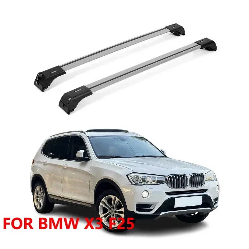 

Поперечные перекладины багажника на крышу, алюминий для BMW X3 F25 2011-2017, серебристый, 2 шт.